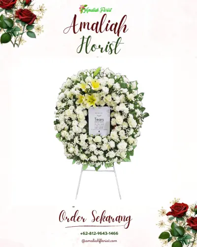 Krans Bunga Duka Cita di Payung